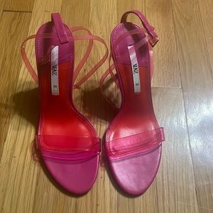 Pink heels from Zara. Wore once. Cute summer shoes